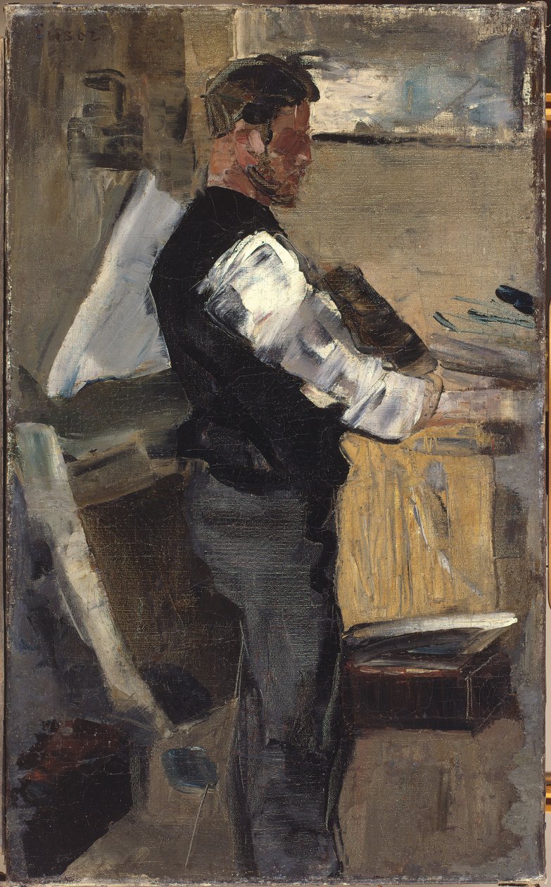 Willy Finch i studiet, ca. 1880-82 (olie på lærred) af James Ensor