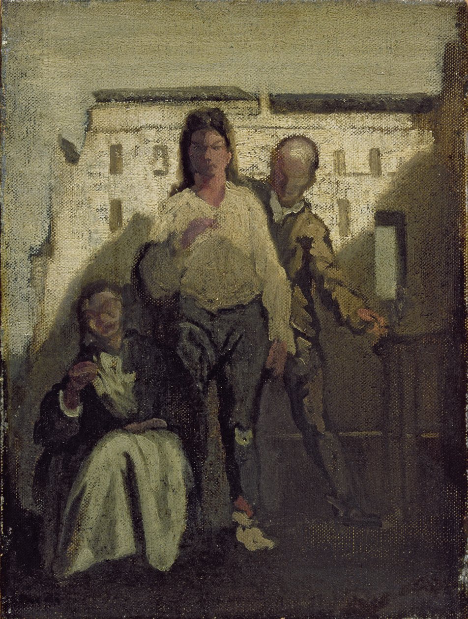 Erobringen af Cartouche (1693-1721) (olie på lærred) af James Ferrier Pryde