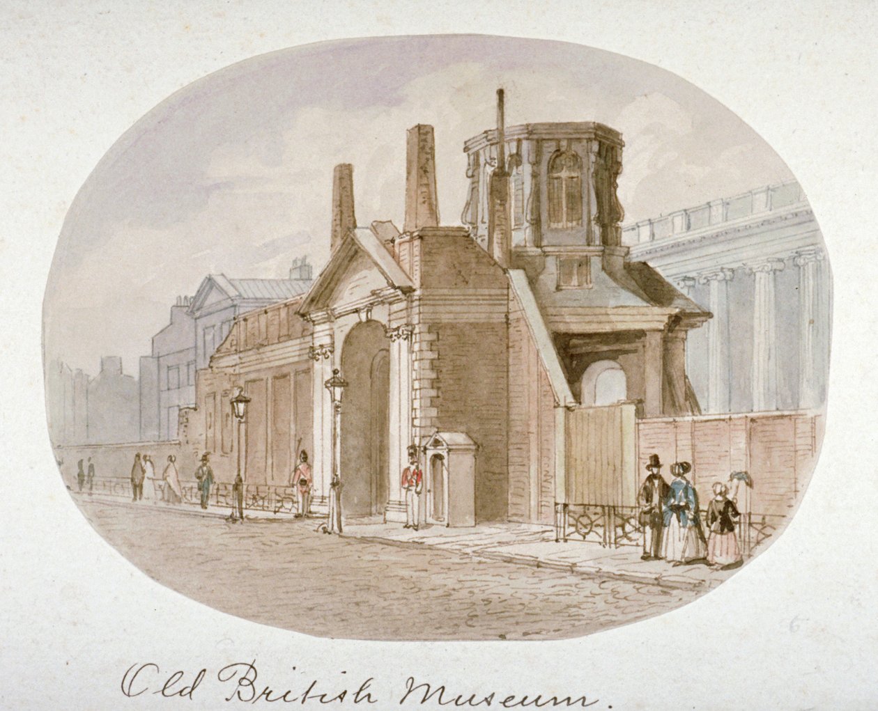 Udsigt over det gamle British Museum, Bloomsbury, London, 1850. af James Findlay