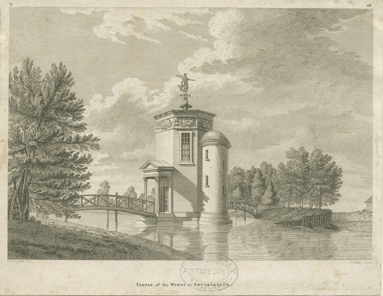 Shugborough - Vindenes tempel: gravering og [slutningen af det 18. århundrede] (tryk) af James Fittler