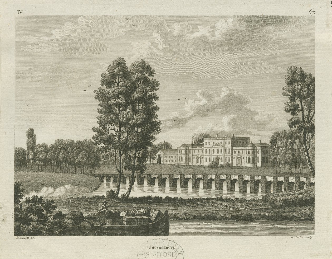 Shugborough Hall: gravering, nd [c 1782] (tryk) af James Fittler