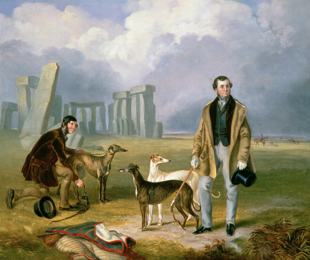 Charles Randell med greyhounds, 1849 af James Flewitt Mullock