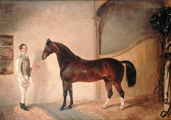 Brudgom med jæger på Tredegar Estate, Monmouthshire af James Flewitt Mullock
