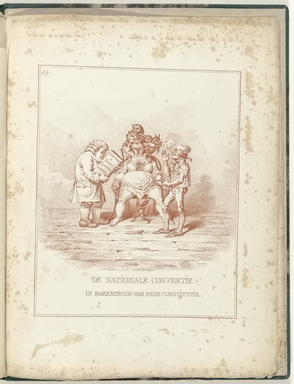 Labour of the National Convention, 1795 Forfatningens nationale arbejdskonvent (titel på objekt) Hollandia Regenerata (serietitel) af James Gillray (possibly)