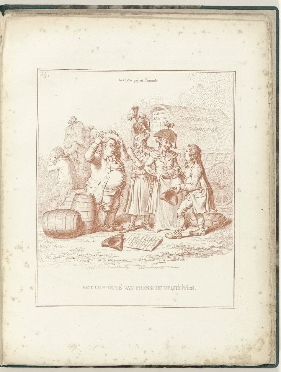 Komité for franske rekvisitioner, 1795 Den franske rekvisitionskomité (titel på objekt) Hollandia Regenerata (serietitel) af James Gillray (possibly)