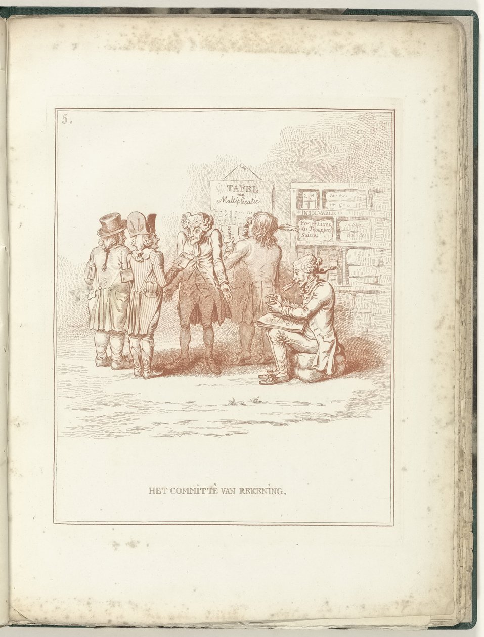 Regnskabsudvalget, 1795 Regnskabsudvalget (titel på objekt) Hollandia Regenerata (serietitel) af James Gillray (possibly)