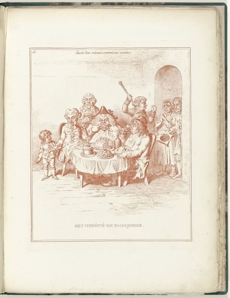 Udvalg for trængende, 1795 The Committee of Noodlydende (titel på objekt) Hollandia Regenerata (serietitel) af James Gillray (possibly)