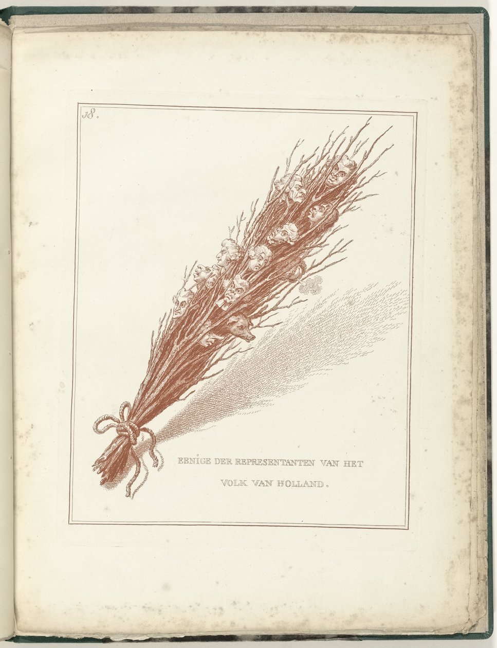Svøbe for de midlertidige repræsentanter for folket i Holland, 1795 Nogle af repræsentanterne for folket i Holland (titel på objekt) Hollandia Regenerata (serietitel) af James Gillray (possibly)