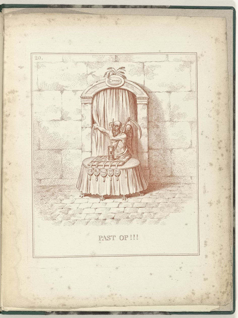 Faderens tid for porten til fremtiden, 1795 Tager sig af !!! (titel på objekt) Hollandia Regenerata (serietitel) af James Gillray (possibly)