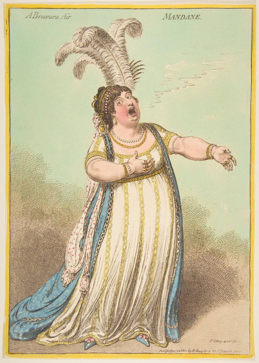 En Bravura Air. Mandane, 22. december 1801. af James Gillray
