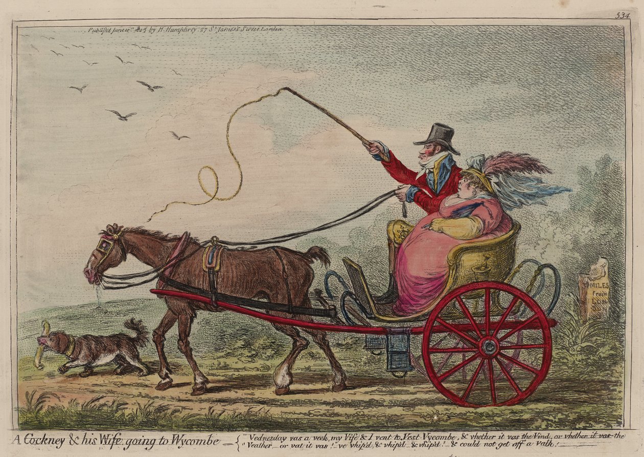 En Cockney og hans kone skal til Wycombe af James Gillray