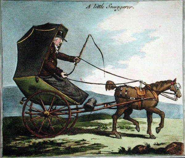 A Little Snuggerer (håndfarvet radering) af James Gillray