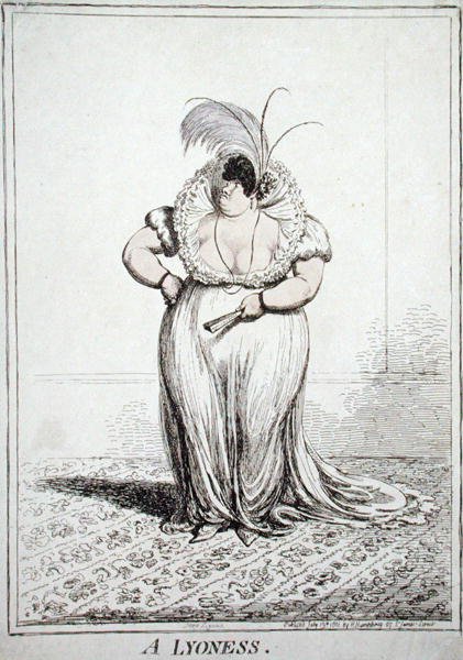 A Lyoness, udgivet af Hannah Humphrey i 1801 (ætsning med akvatint) af James Gillray