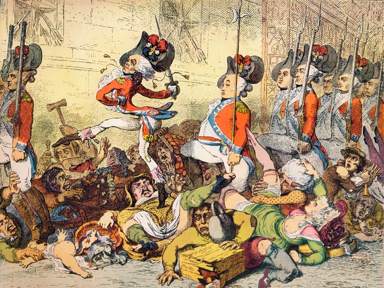 En Marts til Banken, 1787 af James Gillray