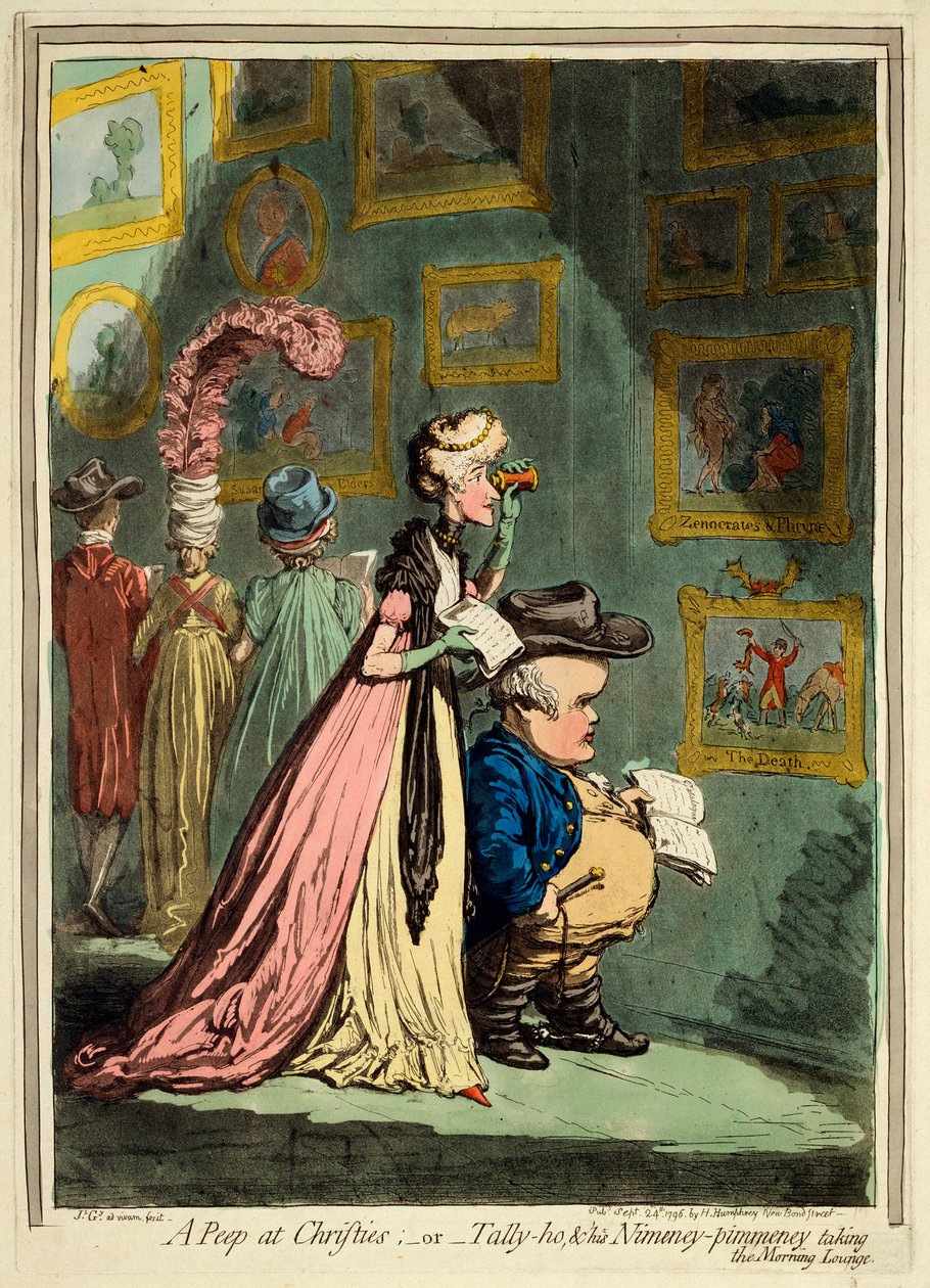 Et kig på Christies, 1796 af James Gillray