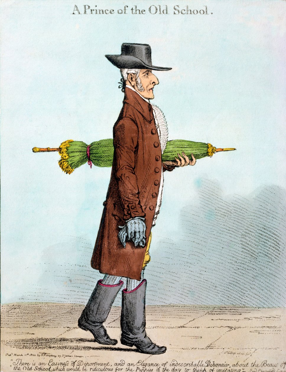 A Prince of the Old School, udgivet af Hannah Humphrey i 1800 (håndfarvet radering) af James Gillray