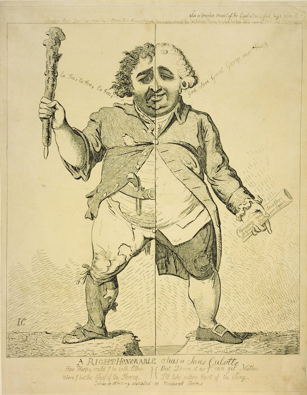 A Right Honorable alias a Sans Coulotte, udgivet af S.Fores, 1802 af James Gillray
