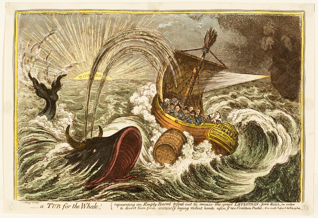 Et badekar til hvalen! af James Gillray