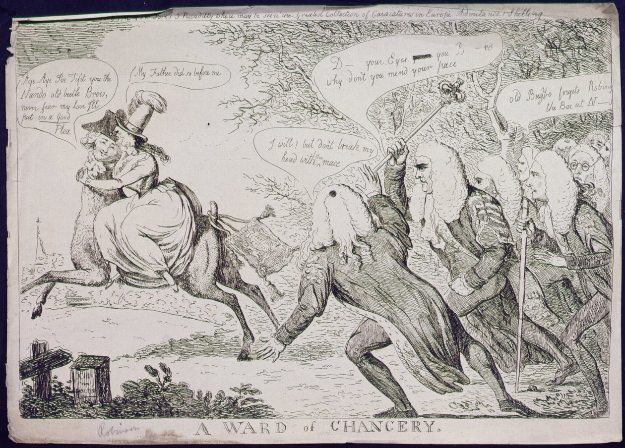 A Ward of Chancery, udgivet af S.W. Fores (ætsning) af James Gillray