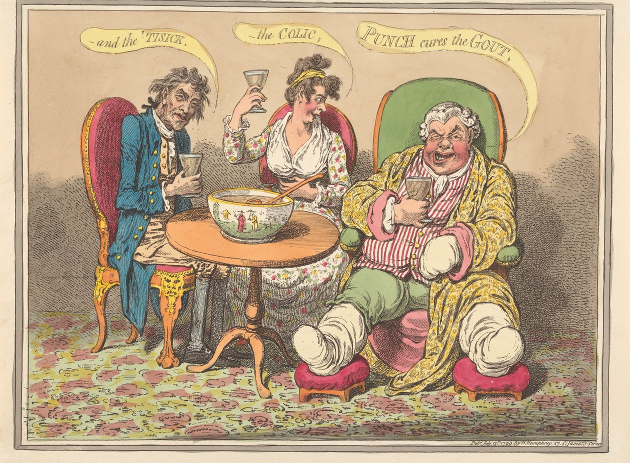 Og tæring, kolik - Punch helbreder gigt af James Gillray