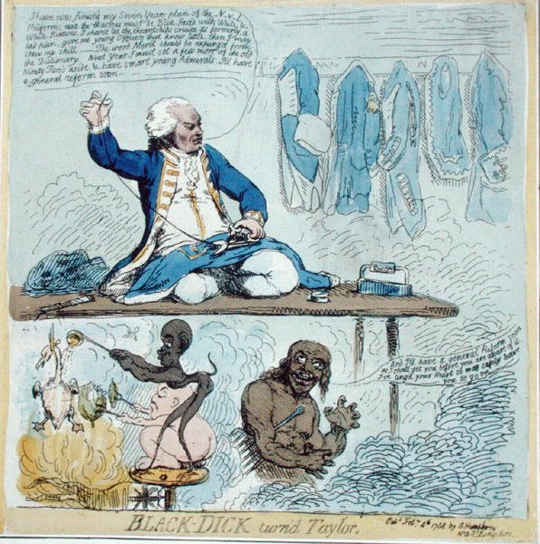Black-Dick blev Taylor af James Gillray