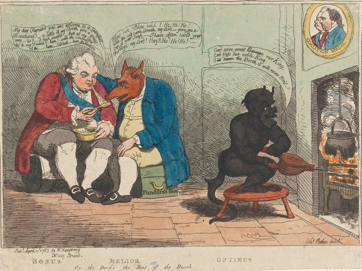 Bonus - Melior - Optimus, oder der Teufel ist der Beste der Gruppe af James Gillray