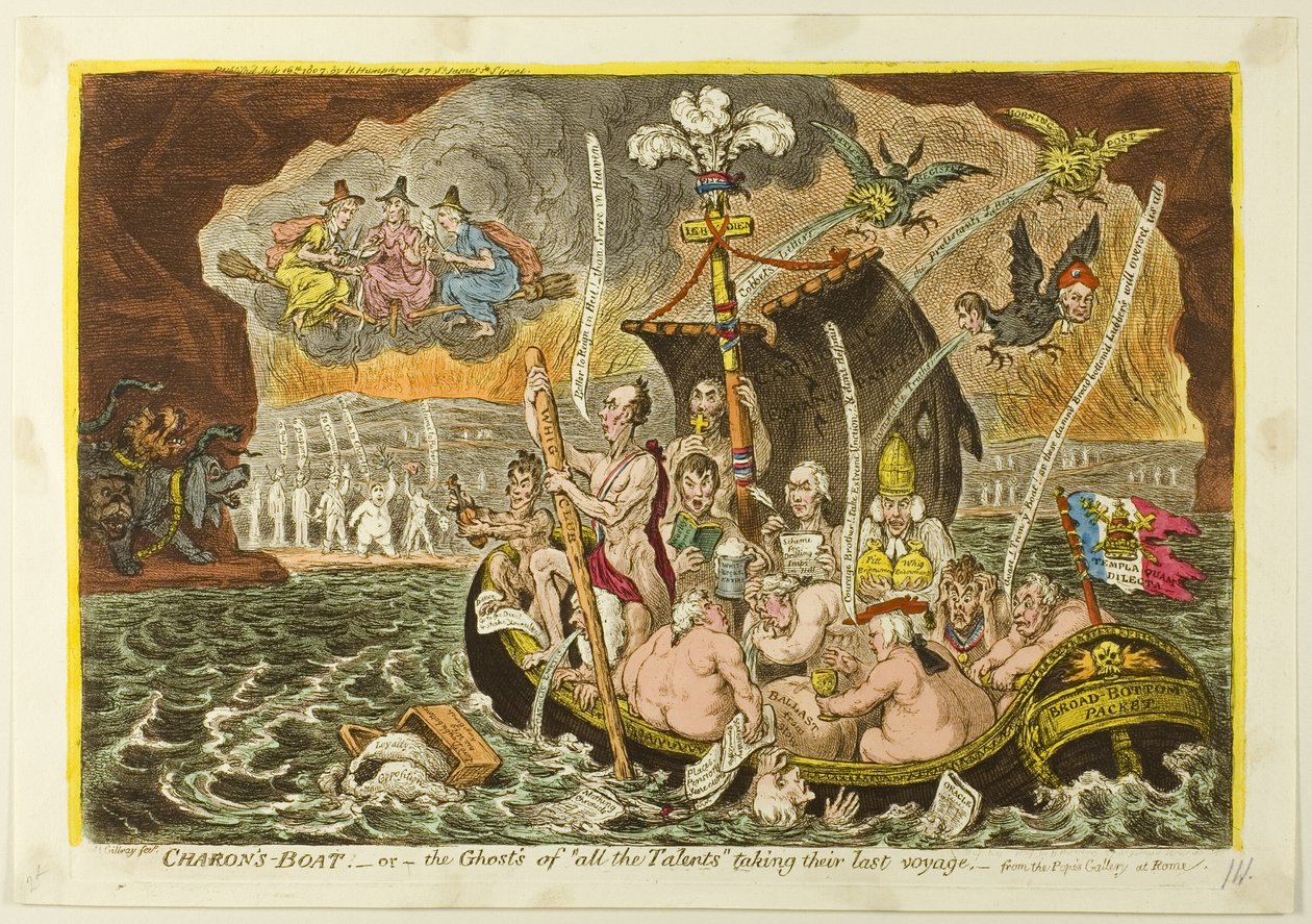 Charons båd af James Gillray