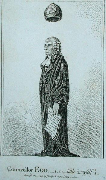 Rådgiver Hvem - i.s. little i myself i, udgivet af J. Wright i 1798 (radering) af James Gillray