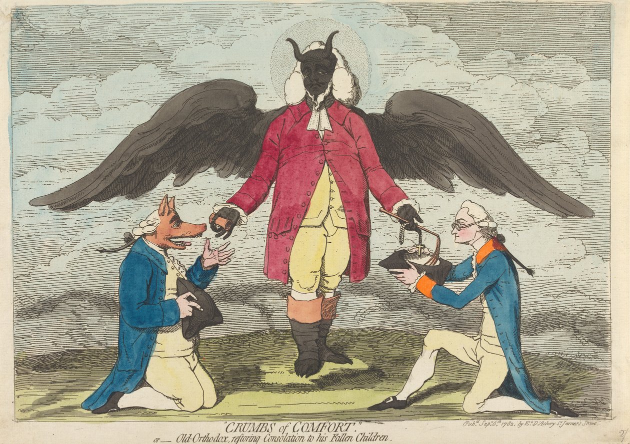 Trøstens brødkrummer – eller – Den gamle ortodokse kirke genopretter trøsten for sine faldne børn af James Gillray