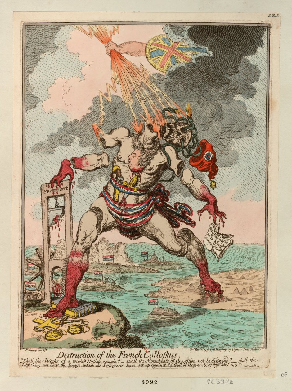 Ødelæggelsen af den franske koloss, 1798. af James Gillray
