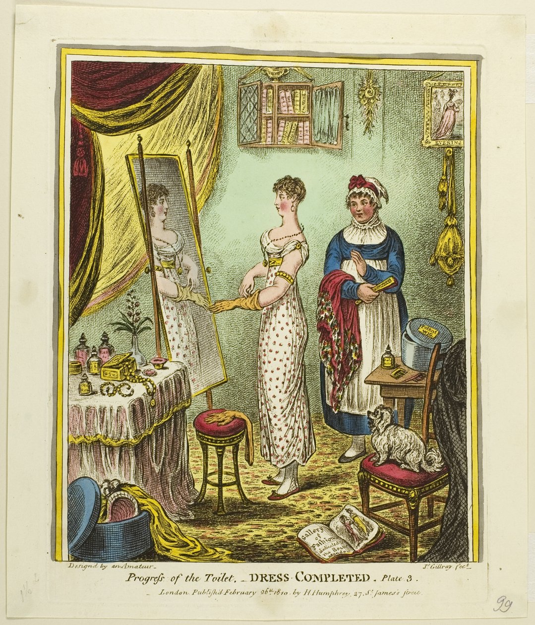 Dress Completed, plade tre af Progress of the Toilet af James Gillray