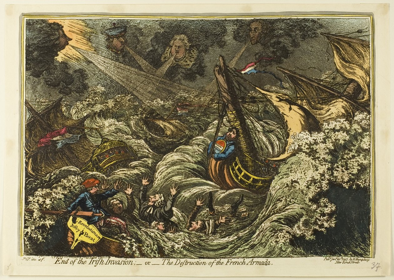 Slut på den irske invasion af James Gillray