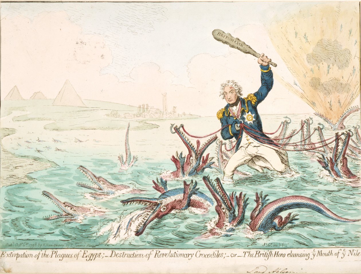 Udryddelse af Egyptens plager, 1798 af James Gillray