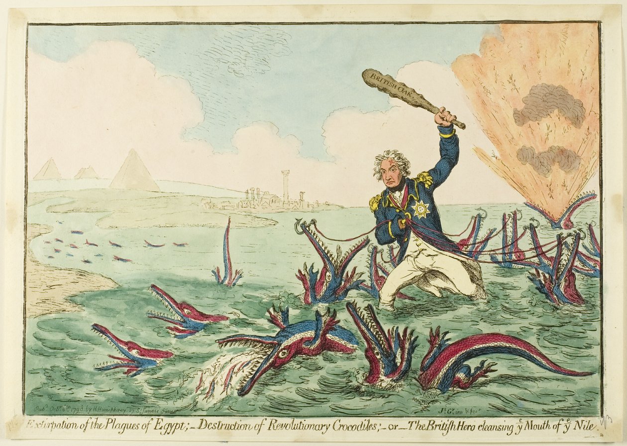 Udryddelse af Egyptens plager; ødelæggelse af revolutionære krokodiller af James Gillray