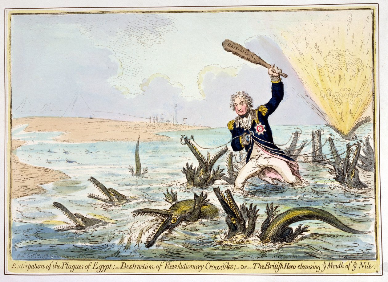 Extirpation of the Plagues of Egypt, udgivet af Hannah Humphrey i 1798 (ætsning og gravering med wc på papir) af James Gillray