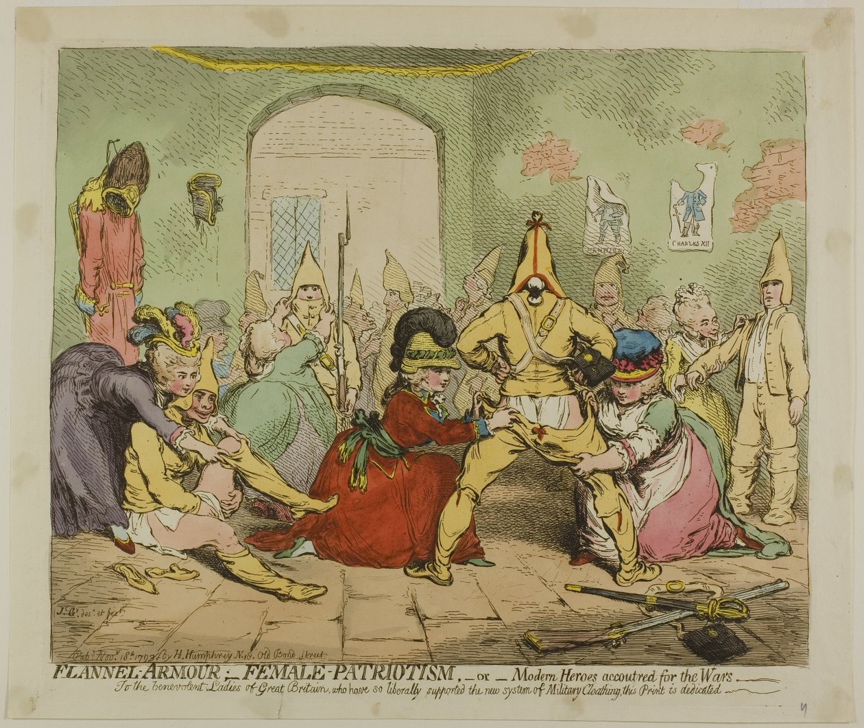 Flanell Panser; Kvindelig patriotisme af James Gillray