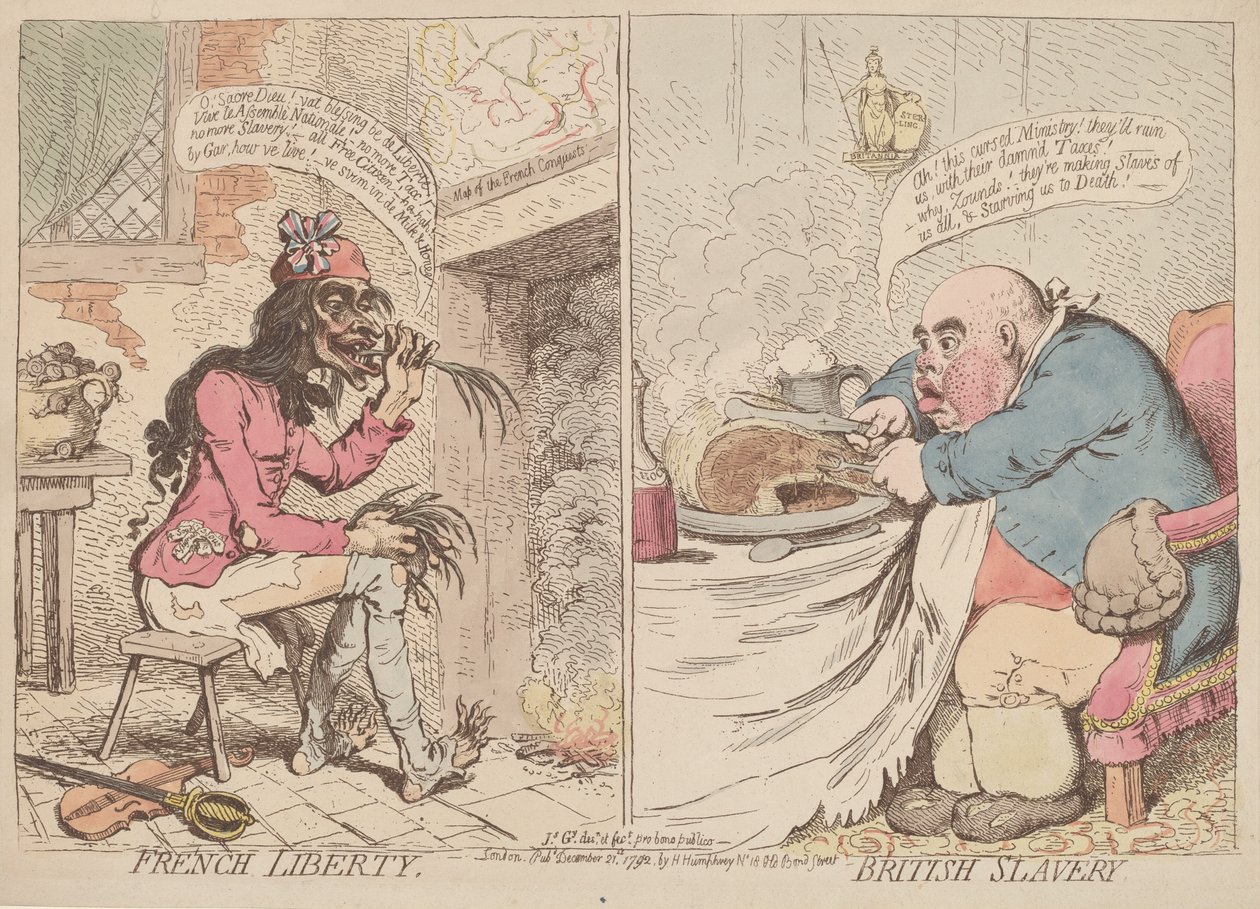 Fransk frihed og britisk slaveri af James Gillray