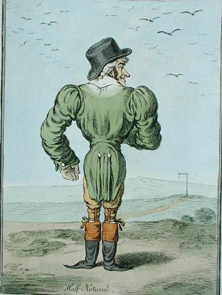 Half-Normal, udgivet af Hannah Humphrey i 1799 (håndfarvet radering) af James Gillray