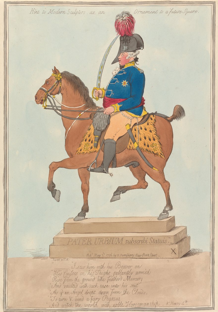 Vink til moderne billedhuggere som udsmykning til en fremtidig plads af James Gillray