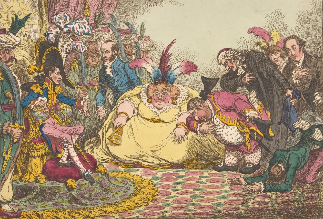 Introduktion af Citizen Volpone & His Suite, i Paris.-Vide, The Moniteur, & ..., 15. november 1802. af James Gillray
