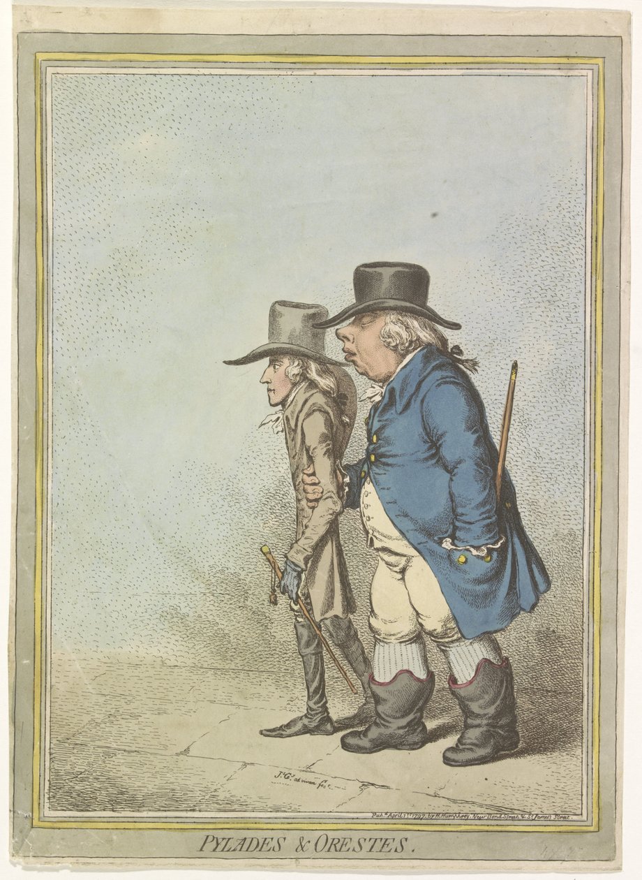 Karikatur af William V, 1797 Pylades & Orestes (titel på objekt) af James Gillray