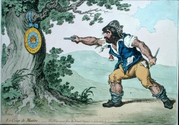 Le Coup de Maitre, udgivet af Hannah Humphrey i 1797 (håndfarvet radering) af James Gillray