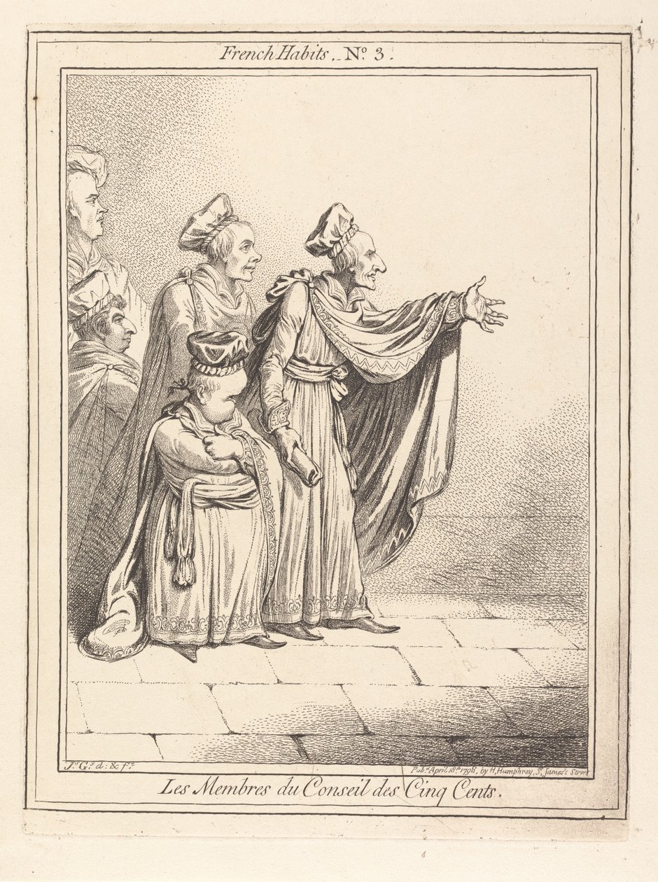 Medlemmerne af De Femhundredes Råd. Franske dragter nr. 3 af James Gillray