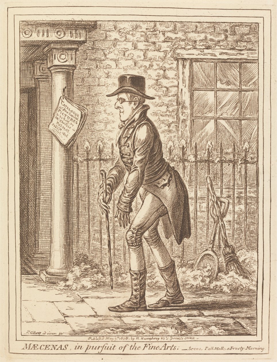 Maecenas, en forkæmper for de skønne kunster af James Gillray