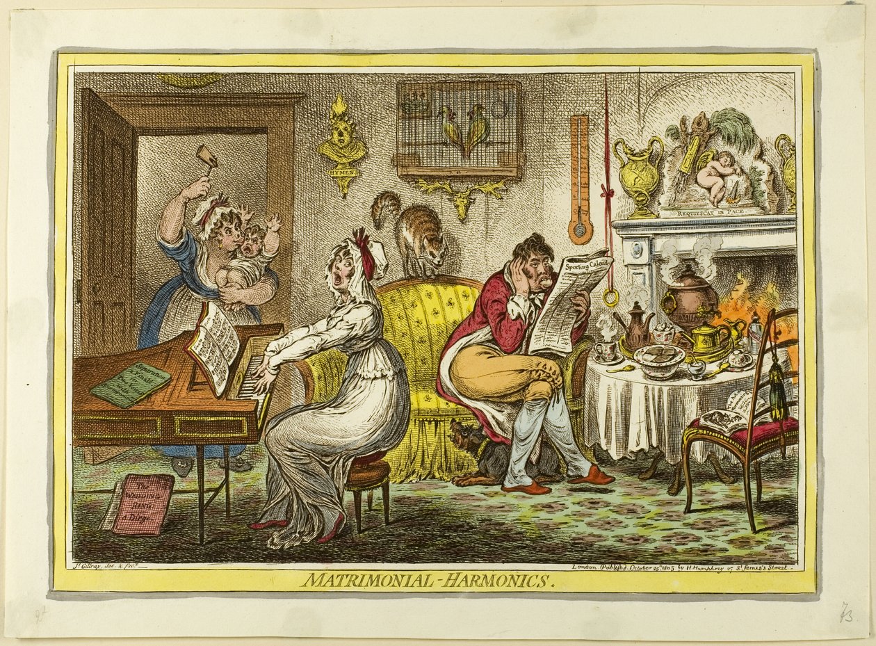 Ægteskabelig-harmonik af James Gillray