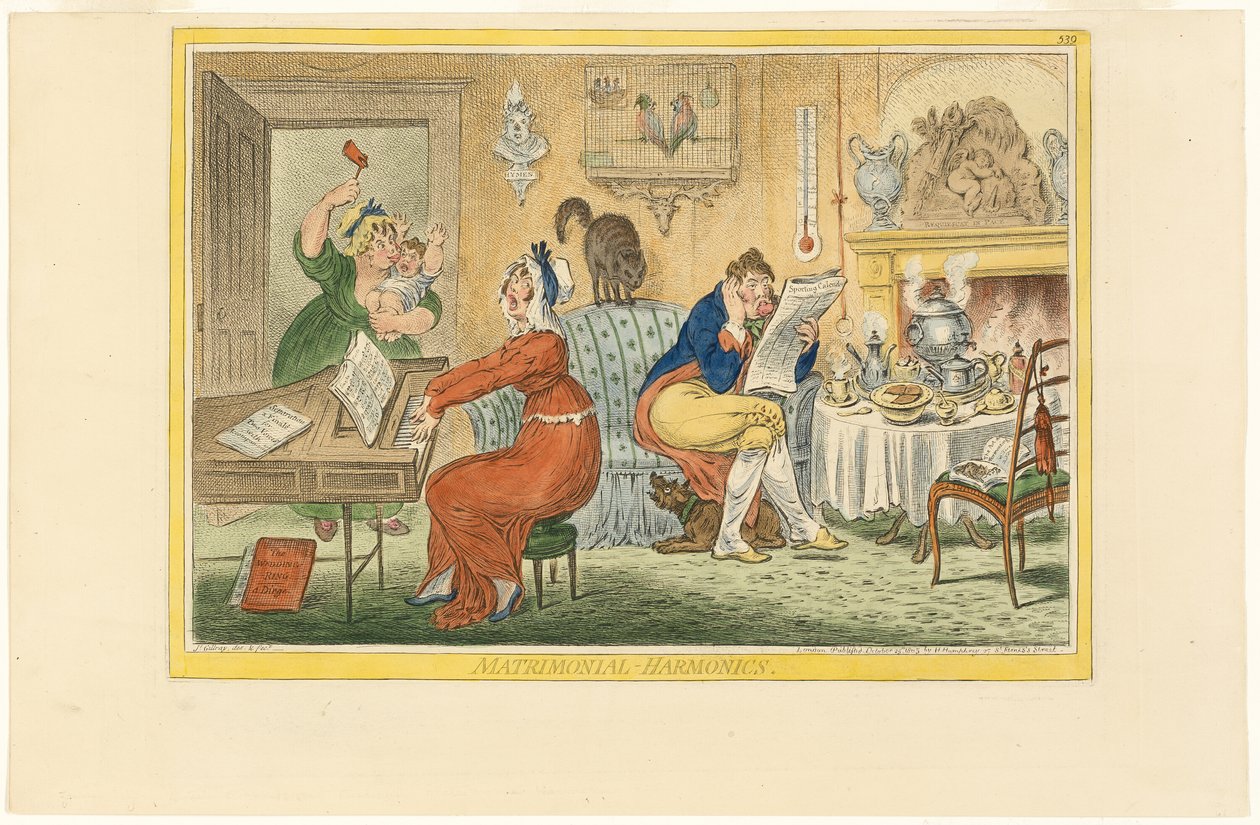 Ægteskabelig harmoni (Recto) af James Gillray