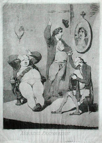 Morning Preparation, udgivet af Hannah Humphrey i 1785 (radering) af James Gillray