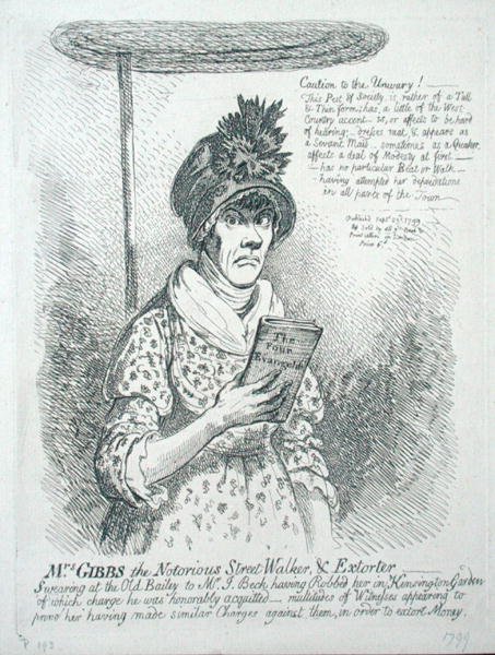 Mrs Gibbs, den notorious Street Walker & Ekstorter af James Gillray