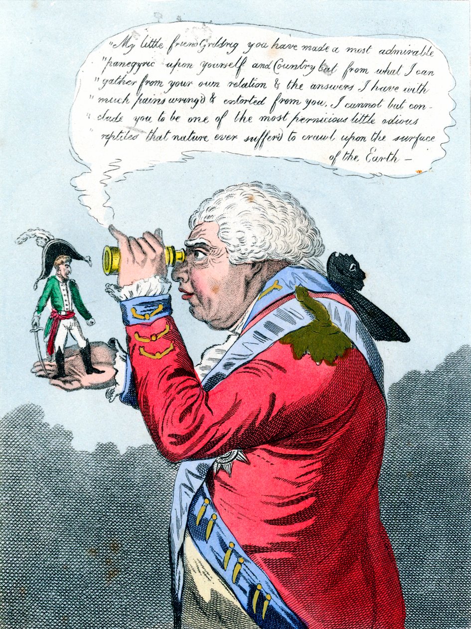 Napoleon og kong George III som Gulliver og kongen af Brobdingnag, juli 1803 af James Gillray