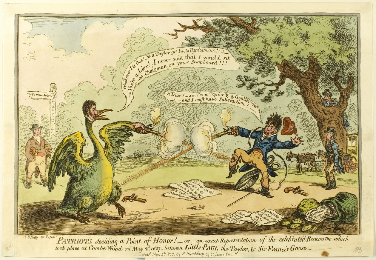 Patrioter - afgørende punkt for ære! af James Gillray